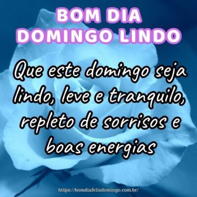 Bom dia! Que este domingo seja lindo, leve e tranquilo, repleto de sorrisos e boas energias.