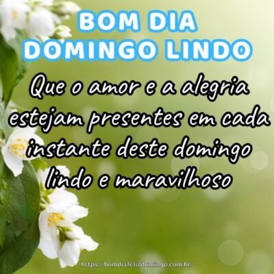 Bom dia! Que o amor e a alegria estejam presentes em cada instante deste domingo lindo e maravilhoso.