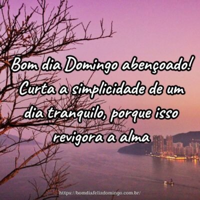 Bom dia Domingo abençoado! Curta a simplicidade de um dia tranquilo, porque isso revigora a alma.