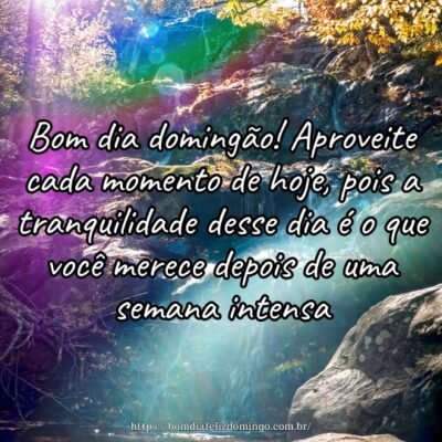 Bom dia domingão! Aproveite cada momento de hoje, pois a tranquilidade desse dia é o que você merece depois de uma semana intensa. Bom dia domingão! Aproveite cada momento de hoje, pois a tranquilidade desse dia é o que você merece depois de uma semana intensa.