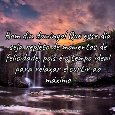 Bom dia domingo! Que esse dia seja repleto de momentos de felicidade, pois é o tempo ideal para relaxar e curtir ao máximo. Bom dia domingo! Que esse dia seja repleto de momentos de felicidade, pois é o tempo ideal para relaxar e curtir ao máximo.