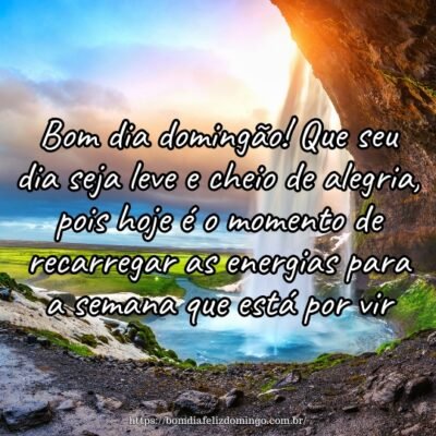 Bom dia domingão! Que seu dia seja leve e cheio de alegria, pois hoje é o momento de recarregar as energias para a semana que está por vir. Bom dia domingão! Que seu dia seja leve e cheio de alegria, pois hoje é o momento de recarregar as energias para a semana que está por vir.