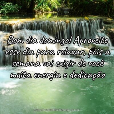 Bom dia domingo! Aproveite esse dia para relaxar, pois a semana vai exigir de você muita energia e dedicação. Bom dia domingo! Aproveite esse dia para relaxar, pois a semana vai exigir de você muita energia e dedicação.