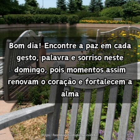 Bom dia! Encontre a paz em cada gesto, palavra e sorriso neste domingo, pois momentos assim renovam o coração e fortalecem a alma. Bom dia! Encontre a paz em cada gesto, palavra e sorriso neste domingo, pois momentos assim renovam o coração e fortalecem a alma.