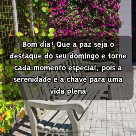 Bom dia! Que a paz seja o destaque do seu domingo e torne cada momento especial, pois a serenidade é a chave para uma vida plena. Bom dia! Que a paz seja o destaque do seu domingo e torne cada momento especial, pois a serenidade é a chave para uma vida plena.