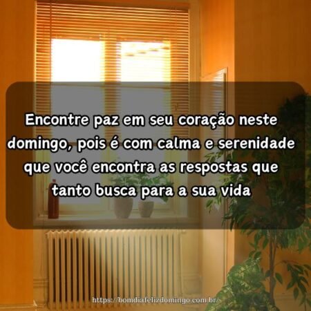 Encontre paz em seu coração neste domingo, pois é com calma e serenidade que você encontra as respostas que tanto busca para a sua vida. Encontre paz em seu coração neste domingo, pois é com calma e serenidade que você encontra as respostas que tanto busca para a sua vida.
