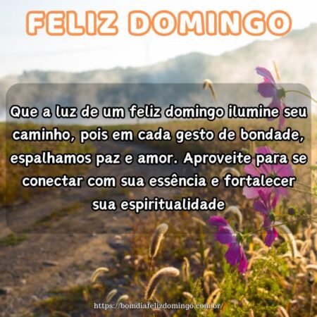 Que a luz de um feliz domingo ilumine seu caminho, pois em cada gesto de bondade, espalhamos paz e amor. Aproveite para se conectar com sua essência e fortalecer sua espiritualidade. Que a luz de um feliz domingo ilumine seu caminho, pois em cada gesto de bondade, espalhamos paz e amor. Aproveite para se conectar com sua essência e fortalecer sua espiritualidade.