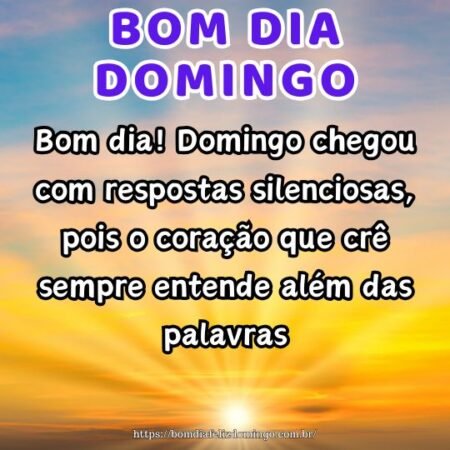 Bom dia! Domingo chegou com respostas silenciosas, pois o coração que crê sempre entende além das palavras. Bom dia! Domingo chegou com respostas silenciosas, pois o coração que crê sempre entende além das palavras.