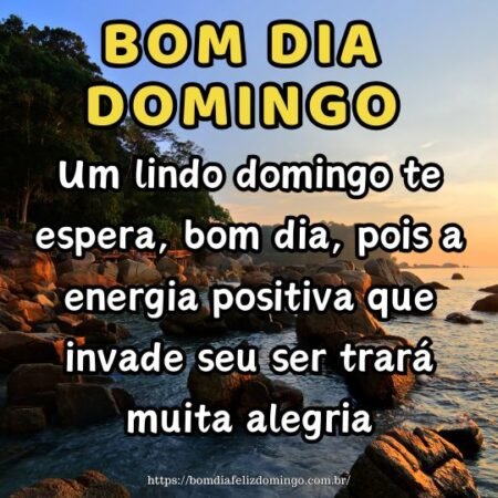 Um lindo domingo te espera, bom dia, pois a energia positiva que invade seu ser trará muita alegria. Um lindo domingo te espera, bom dia, pois a energia positiva que invade seu ser trará muita alegria.