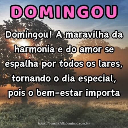 Domingou! A maravilha da harmonia e do amor se espalha por todos os lares, tornando o dia especial, pois o bem-estar importa. Domingou! A maravilha da harmonia e do amor se espalha por todos os lares, tornando o dia especial, pois o bem-estar importa.