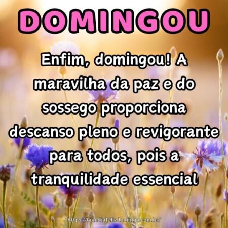 Enfim, domingou! A maravilha da paz e do sossego proporciona descanso pleno e revigorante para todos, pois a tranquilidade essencial. Enfim, domingou! A maravilha da paz e do sossego proporciona descanso pleno e revigorante para todos, pois a tranquilidade essencial.