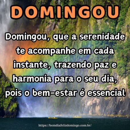 Domingou, que a serenidade te acompanhe em cada instante, trazendo paz e harmonia para o seu dia, pois o bem-estar é essencial. Domingou, que a serenidade te acompanhe em cada instante, trazendo paz e harmonia para o seu dia, pois o bem-estar é essencial.