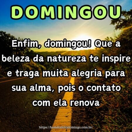Enfim, domingou! Que a beleza da natureza te inspire e traga muita alegria para sua alma, pois o contato com ela renova. Enfim, domingou! Que a beleza da natureza te inspire e traga muita alegria para sua alma, pois o contato com ela renova.