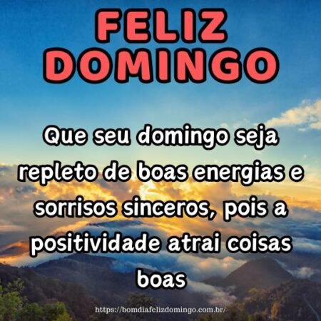 Que seu domingo seja repleto de boas energias e sorrisos sinceros, pois a positividade atrai coisas boas. Que seu domingo seja repleto de boas energias e sorrisos sinceros, pois a positividade atrai coisas boas.