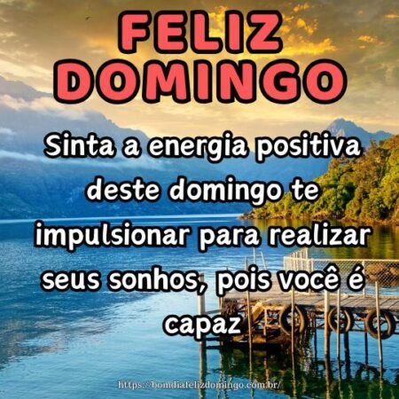 Sinta a energia positiva deste domingo te impulsionar para realizar seus sonhos, pois você é capaz. Sinta a energia positiva deste domingo te impulsionar para realizar seus sonhos, pois você é capaz.